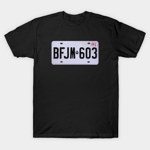 Bo's License Plate T-Shirt by pasnthroo